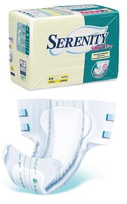 PANNOLONE PER INCONTINENZA SERENITY SOFTDRY FORMATO EXTRA TAGLIA LARGE 30 PEZZI - immagine 2